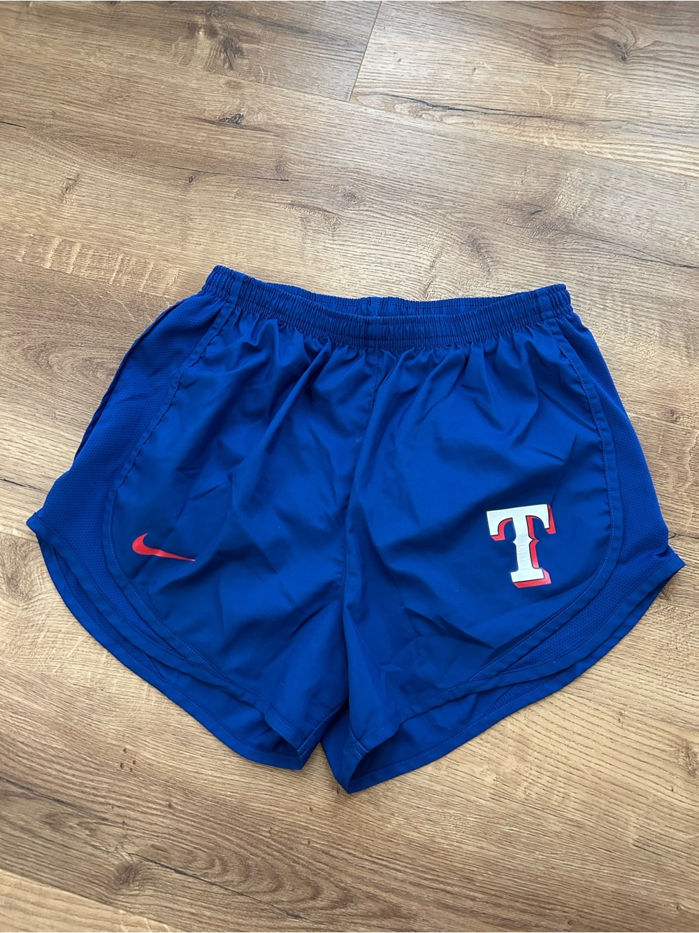 Nike Royal Blue Athletic Shorts with Red Accents